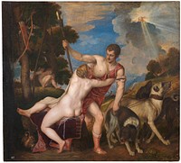 Venus and Adonis (1554) renaissance by Titian.