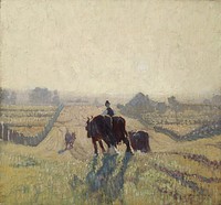 Frosty sunrise (1917) oil painting by Elioth Gruner.