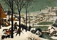 Monthly cycle, scene: The Hunters in the Snow (winter) by Pieter Brueghel the Elder.