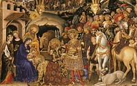 Adoration of the Magi (1423) watercolor painting by Gentile da fabriano.