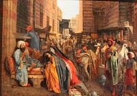 Street Scene near the El Ghouri Mosque in Cairo (1875) painting by John Frederick Lewis.
