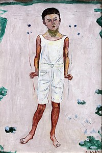 Childhood (1893) modern art  painting by Ferdinand Hodler.