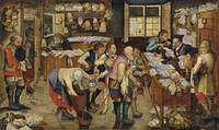 The Payment of the Tithes (The Country Lawyer) (1626) oil painting by Pieter Breughel the Younger.