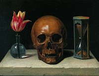 Still-Life with a Skull, vanitas painting (1671) by Philippe de Champaigne.