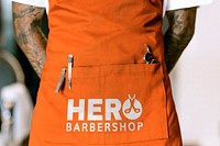 Apron mockup psd, barber uniform