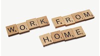 Work from home collage element psd