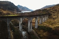 Old viaduct landscape, border background   psd