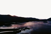 Evening lake landscape, border background   image