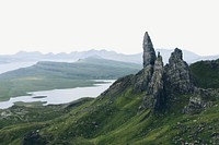 Scottish Highlands landscape, border background   psd