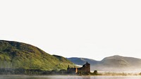 Scottish landscape & castle, border background   image