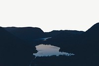 Aesthetic lake landscape, border background   psd