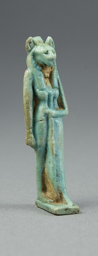 Amulet of a Lion-Headed Goddess Holding a Scepter by Ancient Egyptian