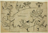 The Tengu King Training his Pupils by Hishikawa Moronobu