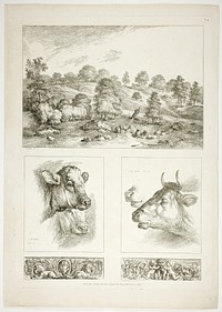 Plate Four of 38 from Oeuvres de J. B. Huet by Jean Baptiste Huet