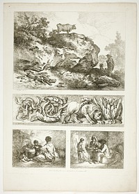 Plate Nine of 38 from Oeuvres de J. B. Huet by Jean Baptiste Huet