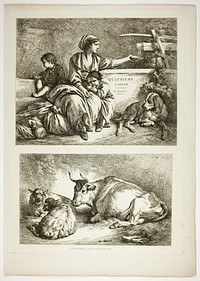 Plate Nineteen of 38 from Oeuvres de J. B. Huet by Jean Baptiste Huet