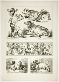 Plate 20 of 38 from Oeuvres de J. B. Huet by Jean Baptiste Huet