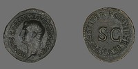 As (Coin) Portraying Emperor Drusus by Ancient Roman