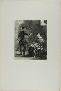 Hamlet and Ophelia, plate 5 from Hamlet by Eugène Delacroix