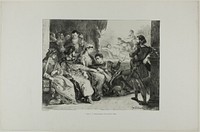 Hamlet Makes the Players Enact the Poisoning of His Father, plate 7 from Hamlet by Eugène Delacroix