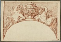 Design for an Archivolt: Two Fauns Supporting an Urn by Clodion, (Claude Michel)
