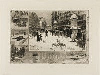 Winter in Paris by Félix Hilaire Buhot