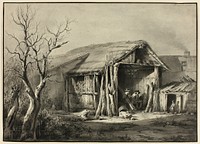 A Peasant Seated in a Shed by Jean Jacques de Boissieu