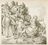 Wagon Laden with Wounded Soldiers by Jean Louis André Théodore Géricault