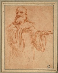 St. Benedict Gesturing to the Left: Study for the Coronation of the Virgin by Antonio da Correggio