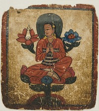 Figure Seated on Lotus, from a Set of Initiation Cards (Tsakali)