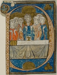 Bishop at Mass in a Historiated Initial "P" from a Choirbook by Master Honoré