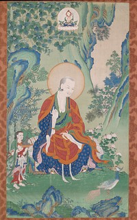 Painted Banner (Thangka) of Vajriputra, One of the Sixteen Great Arhats by Tibeto-Chinese