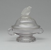 "Old Abe/Frosted Eagle" covered footed dish by Crystal Glass Company (Manufacturer)