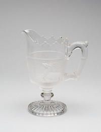"Westward Ho!/Pioneer" pattern cream pitcher by Gillinder and Sons (Manufacturer)