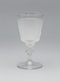 "Westward Ho!/Pioneer" pattern cordial glass by Gillinder and Sons (Manufacturer)