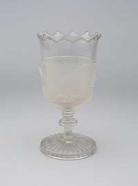 "Westward Ho!/Pioneer" pattern goblet on pedestal by Gillinder and Sons (Manufacturer)