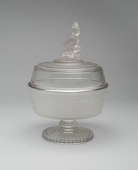 "Westward Ho!/Pioneer" pattern covered footed compote by Gillinder and Sons (Manufacturer)