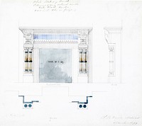 White Statuary Marble Mantel Design, Elevations and Plan by Peter Bonnett Wight (Architect)