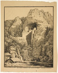 Predjama Castle in Krein, Twelve Hours from Trieste by Karl Friedrich Schinkel