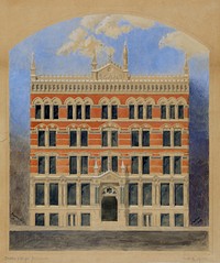 Sears Building, Chicago, Illinois, Elevation of Competition Drawing by Drake + Wight (Architect)