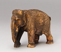 Walking Elephant with Floral Caparison