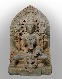 Four-Armed Sarasvati, Goddess of Learning, Seated in Lotus Position (Padmasana)