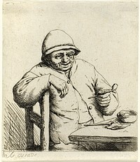 Smoker Leaning on the Back of a Chair by Adriaen van Ostade