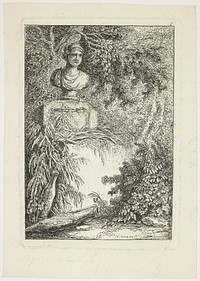 The Bust, plate two from Les Soirées de Rome by Hubert Robert