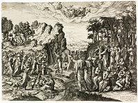 Moses Striking the Rock by Jan Collaert, I