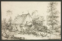 Farm Courtyard by François Boucher