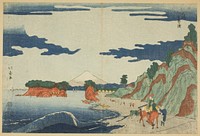 Shichiri Beach at Enoshima (Enoshima Shichirigahama) by Shotei Hokuju