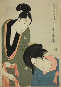 Lovers Parting in the Morning, from the series "Elegant Five-needled Pine (Furyu goyo no matsu)" by Kitagawa Utamaro