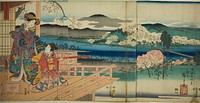 View of Sagano (Sagano fukei), from the series "A Modern Genji Picture Contest (Furyu Genji e-awase)" by Utagawa Kunisada I (Toyokuni III)