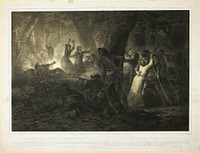 Deliverance of the Daughters of Daniel Boone and Callaway, plate two from Histoire des Premiere Colons d'Amerique by Karl Bodmer